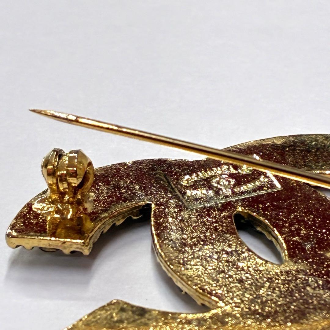 ∞CHANEL　シャネル　ココマーク　ラインストーン　ブローチ