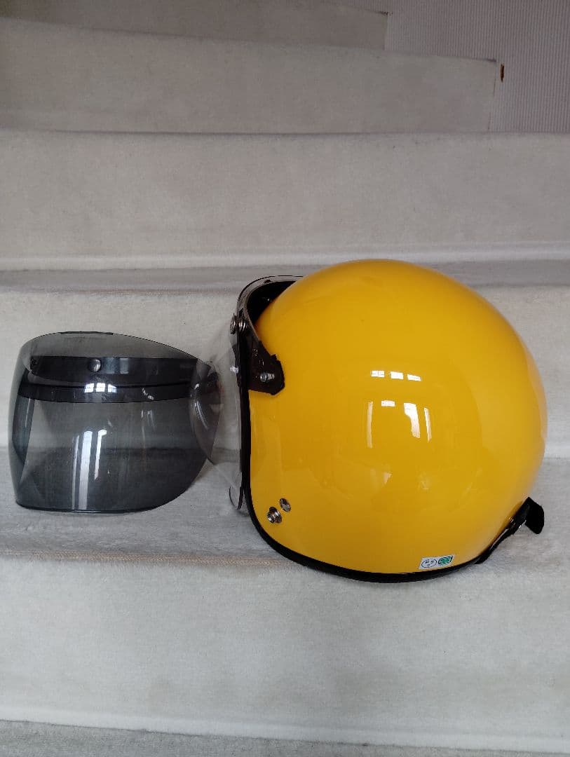 スモール ジェットヘルメットイエロー【フリーサイズ】57-60cm レトロ