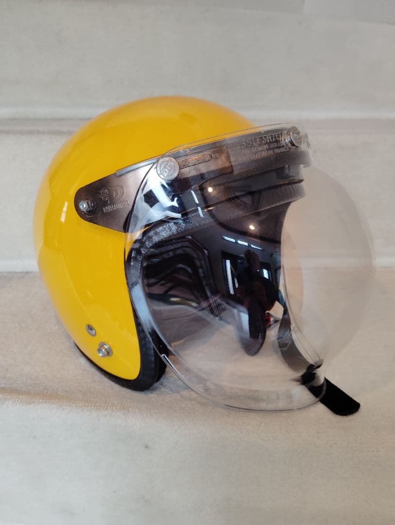 スモール ジェットヘルメットイエロー【フリーサイズ】57-60cm レトロ