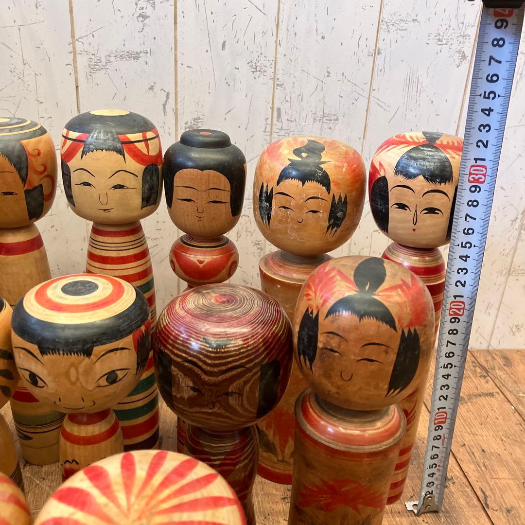 昭和レトロ 伝統工芸 郷土玩具 木製 創作 こけし 小芥子 18体 まとめ売り