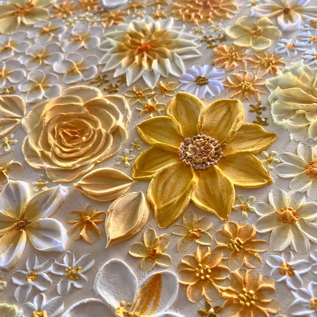 黄色 イエロー インテリア 花の絵 花柄 アート 絵画 原画 母の日