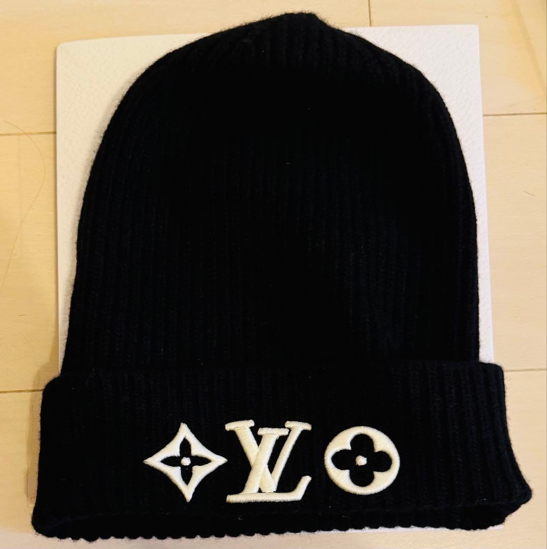 LOUIS VUITTON ブラック ビーニー M77872 美品