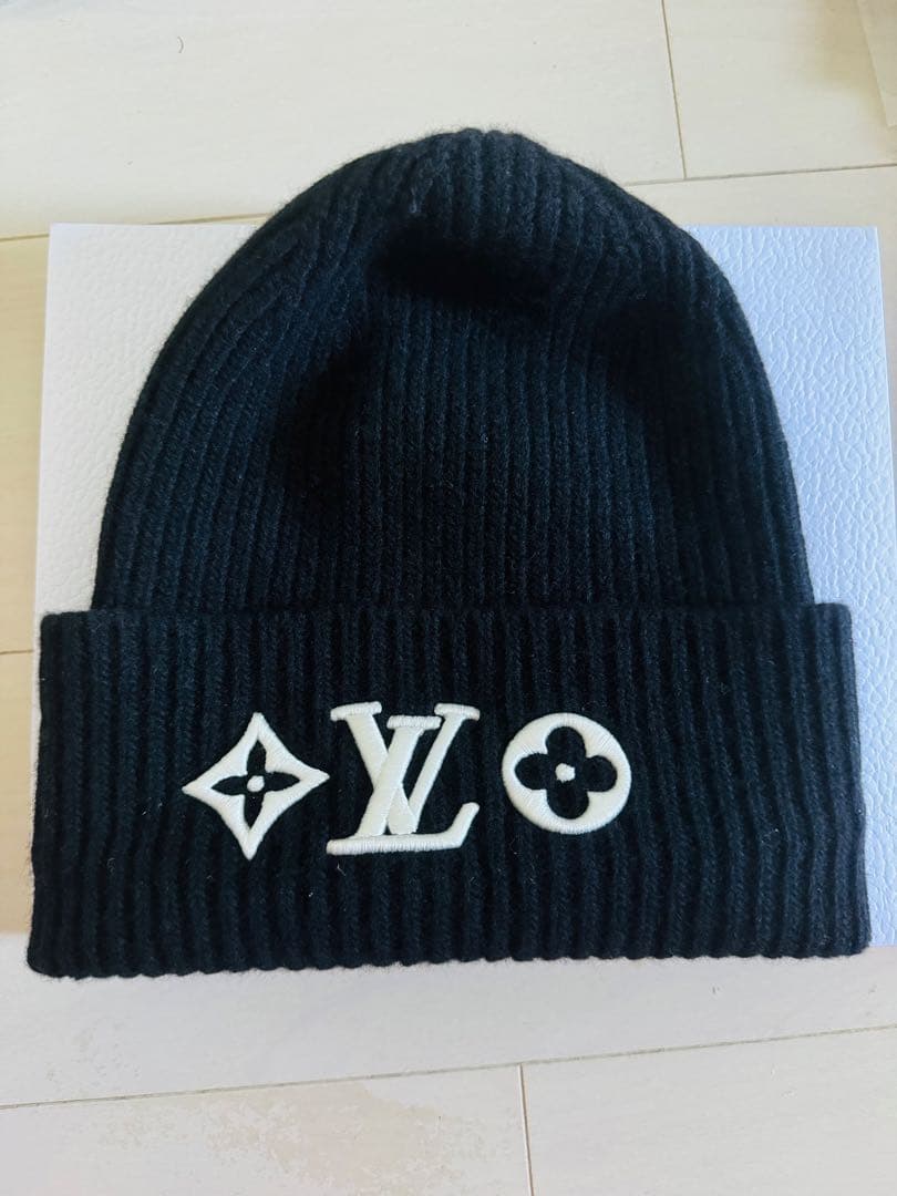 LOUIS VUITTON ブラック ビーニー M77872 美品