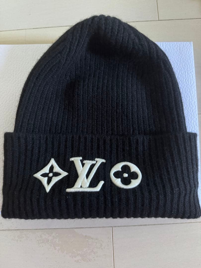 LOUIS VUITTON ブラック ビーニー M77872 美品