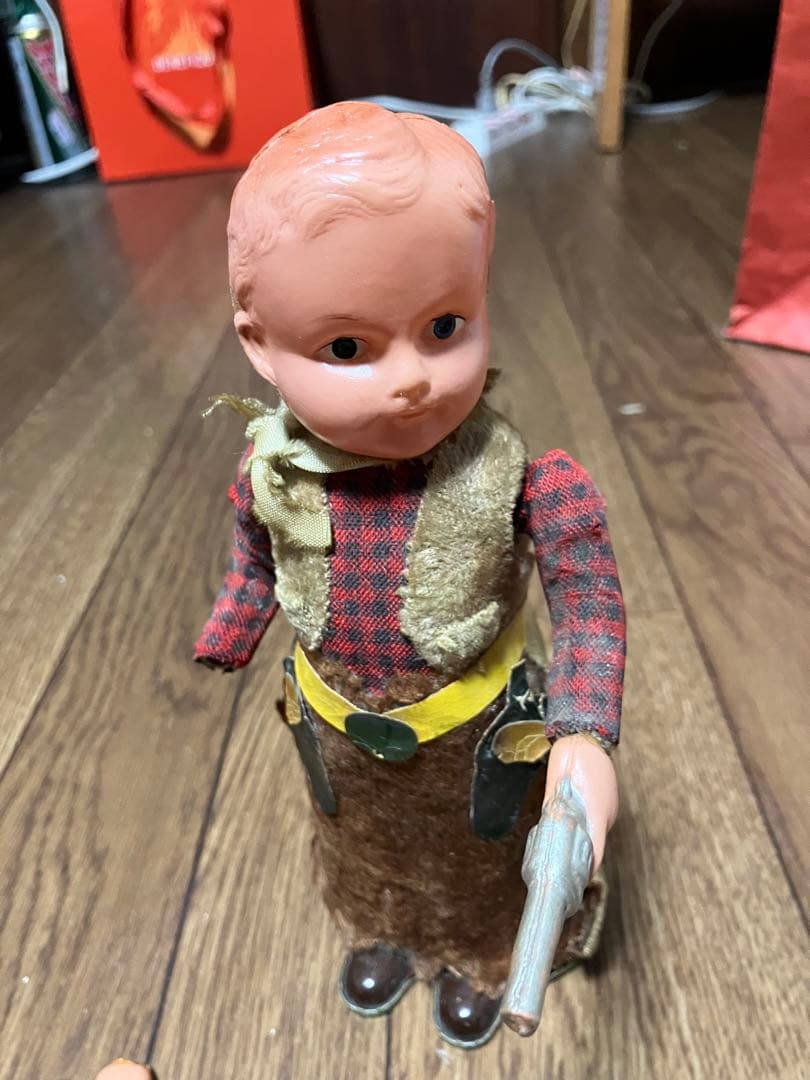 破損あり　ビンテージ　マスダヤ　カウボーイ　ブリキ　可動品　1950年代