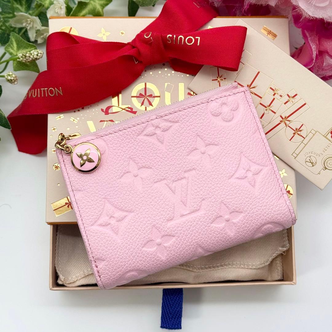 ✨超極美品 希少✨ルイヴィトン アンプラント リサ 二つ折り財布 コットンピンク
