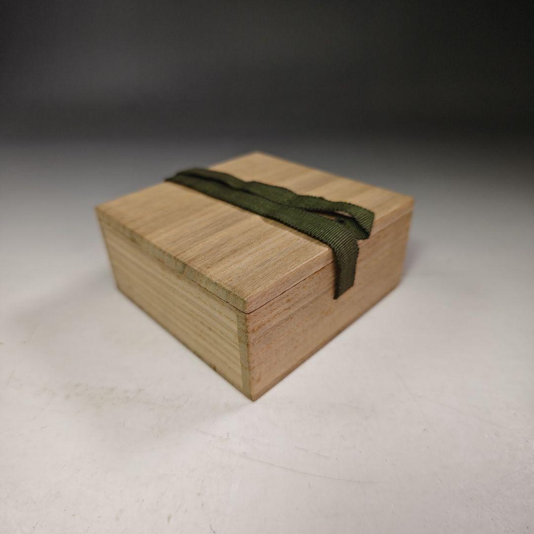 イ909 香合『永田宗伴　極箱　自筆　富士ノ絵　漆塗　丸香合』茶道具