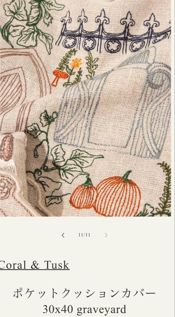 Coral & Tusk Halloweenハロウィン　ポケットクッションカバー