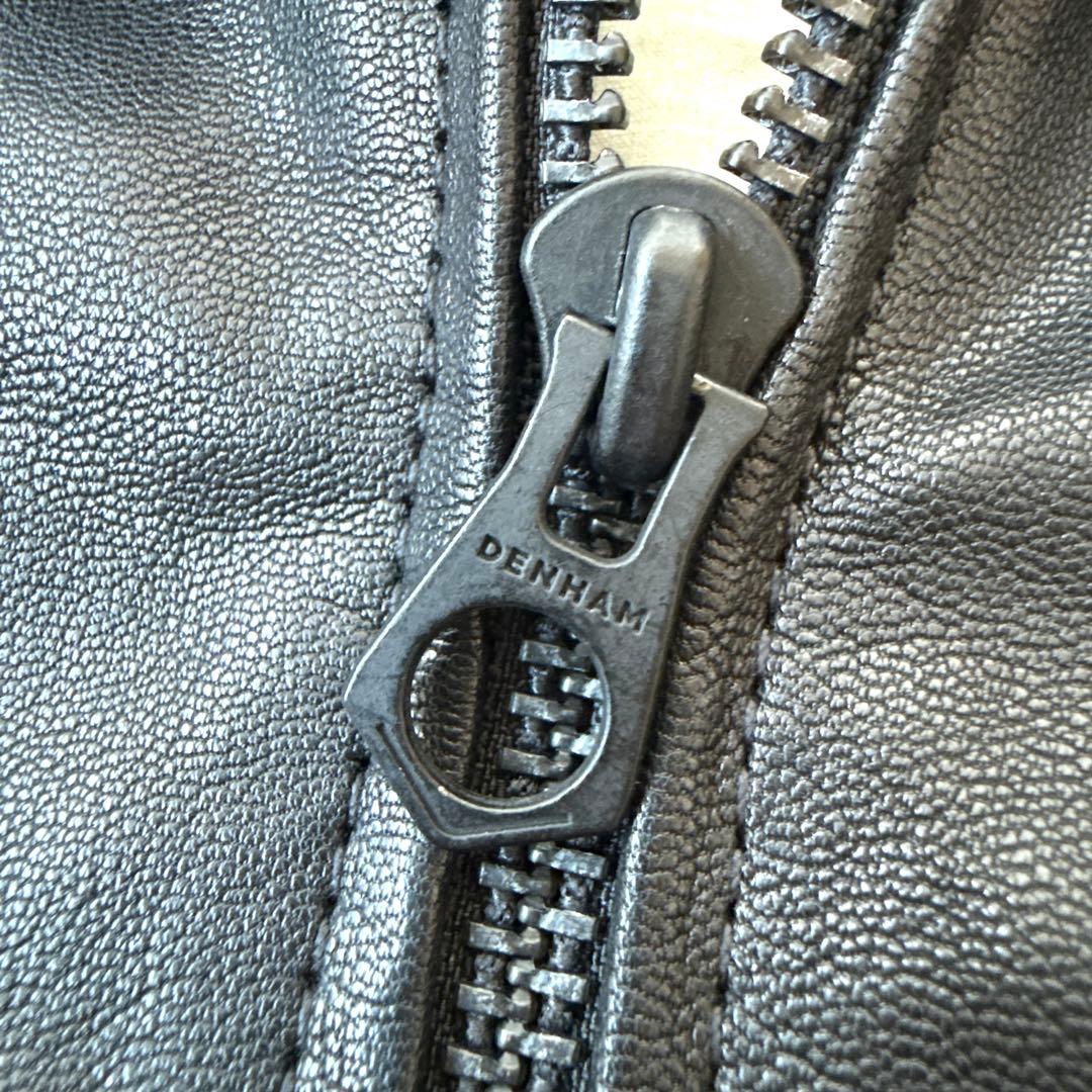 【入手困難✨】デンハム 裏地スカル レザージャケット ヤギ革 シングル S 美品