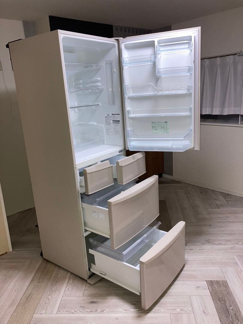 美品　Panasonic 冷蔵庫 NR-E436TL-N 自動製氷　フルオープン