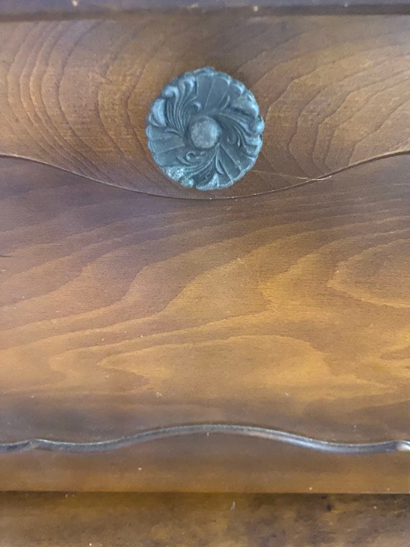 カリモクコロニアル木製クラシック電話台 ライティングビューロ　ろくろ調