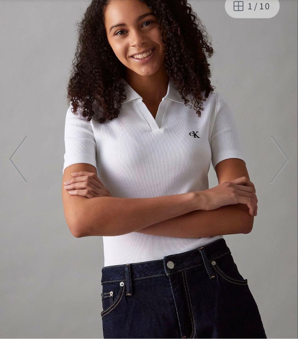  カルバンクライン スリムフィット Vネック ポロシャツ