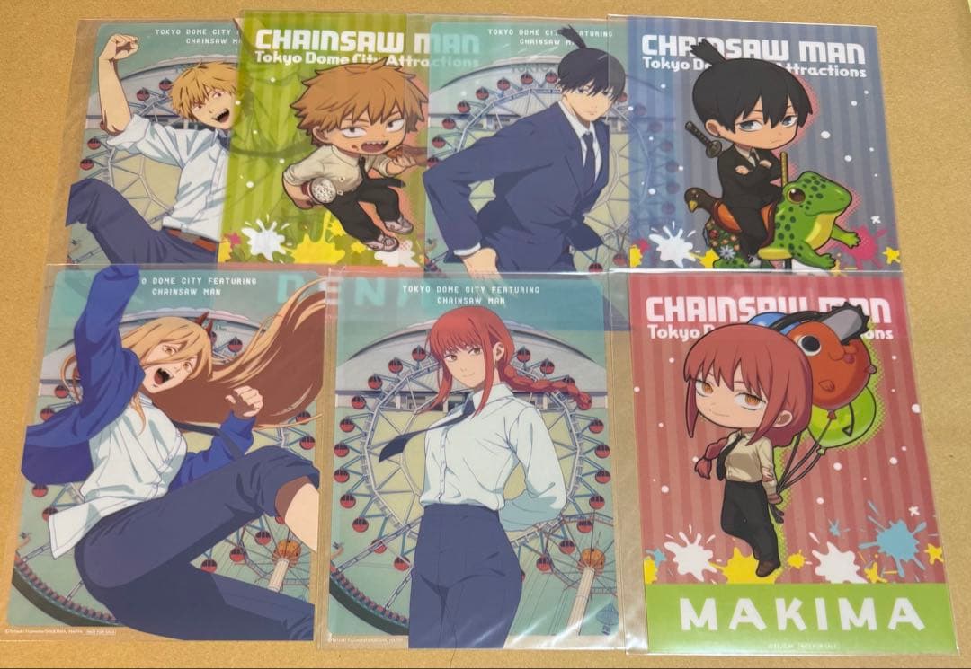 チェンソーマン 東京ドームシティ クリアポスター　7枚セット