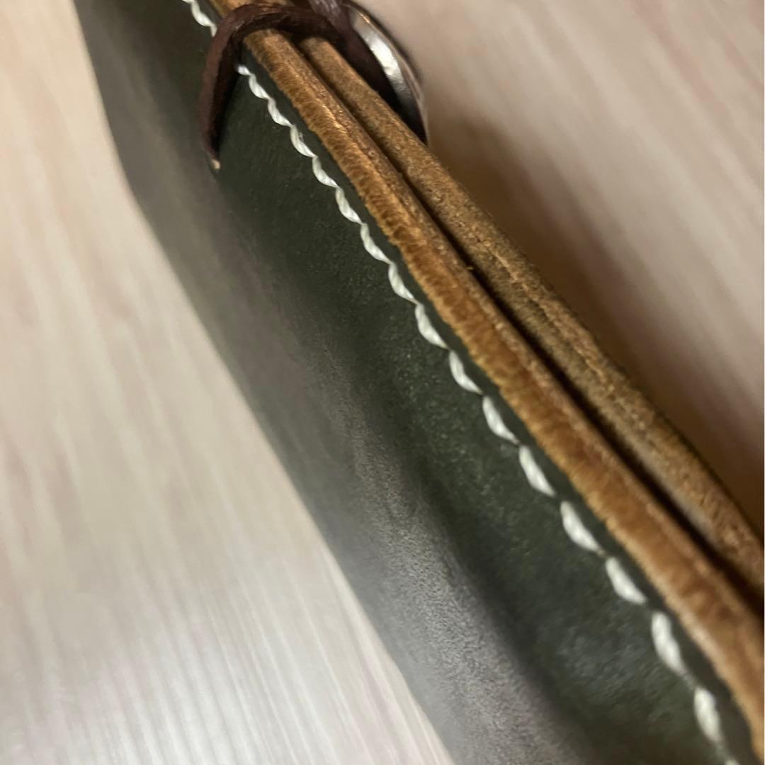 手巻きタバコポーチ　シャグポーチ　本革　手染め　手縫い