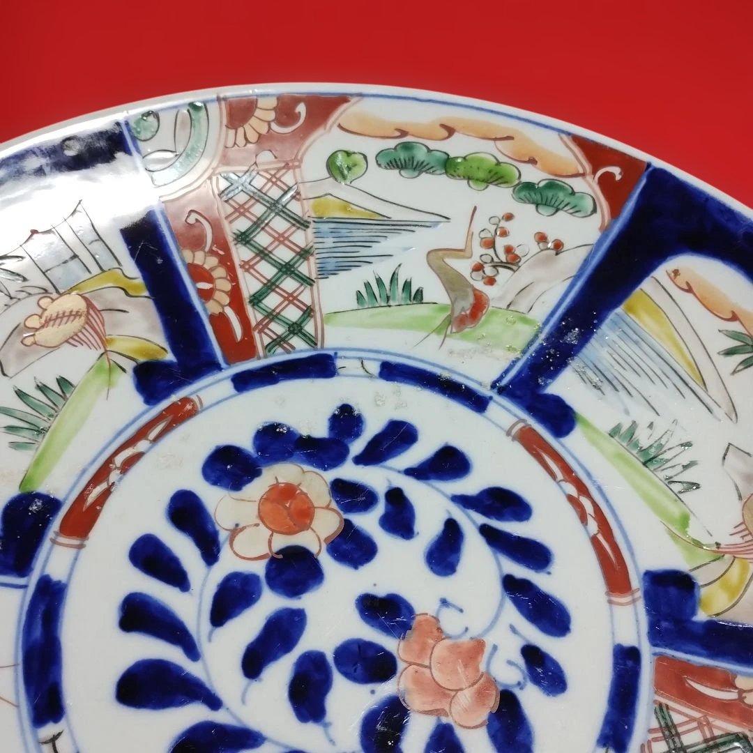 有田焼 。37ｃｍの和風模様の色絵大皿