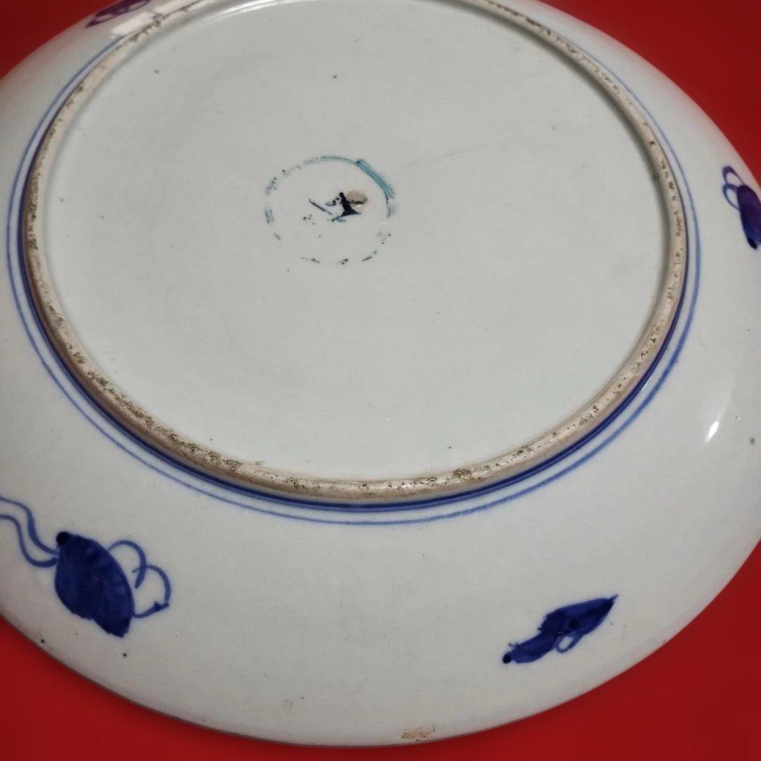 有田焼 。37ｃｍの和風模様の色絵大皿