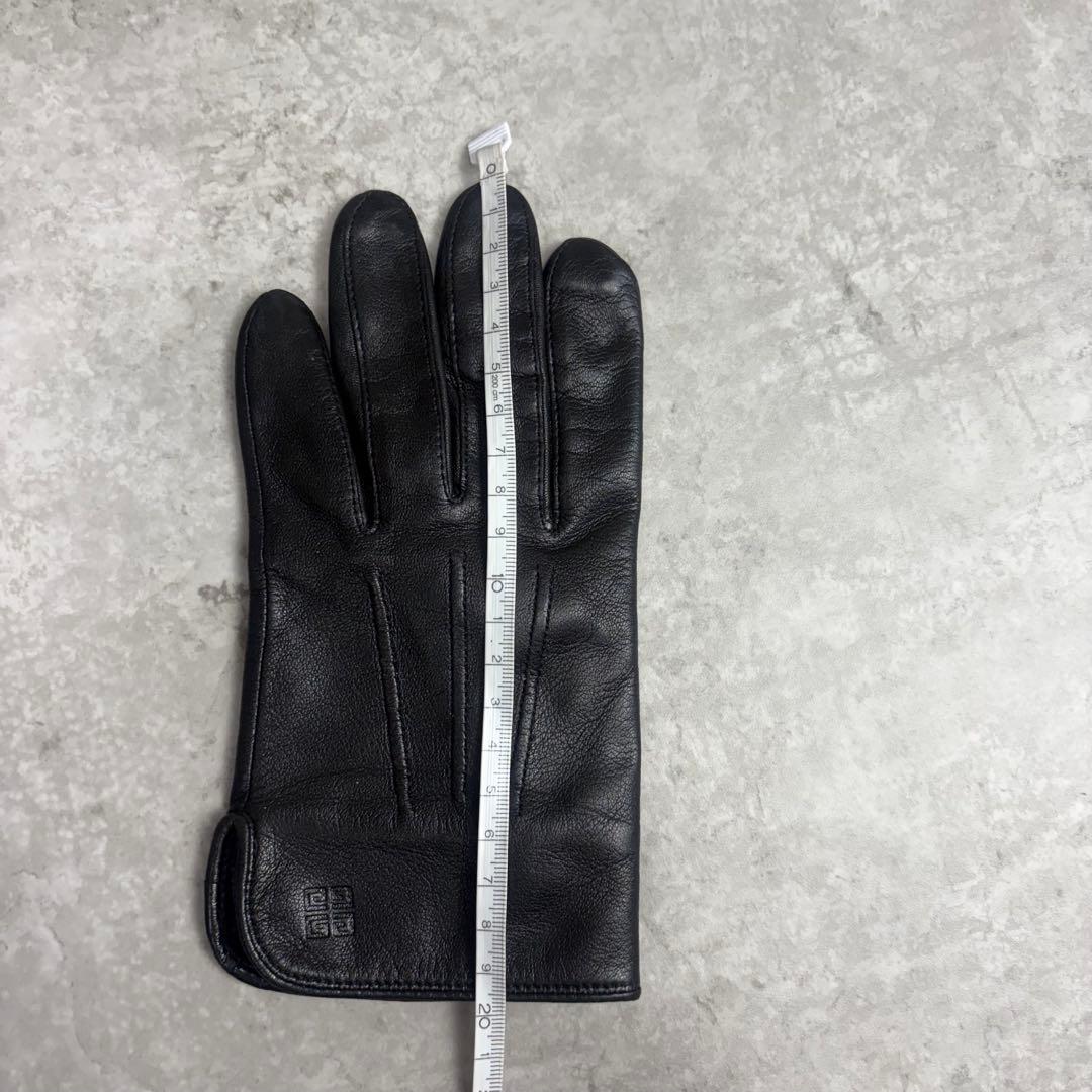 ジバンシー　GIVENCHY レザー　グローブ　手袋　型押　ロゴ　ブラック　本革