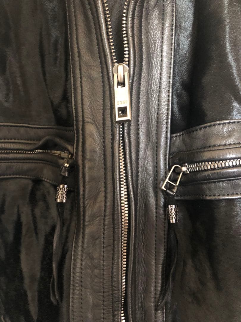 SCHORL 牛革(ハラコ)シングルライダースジャケット