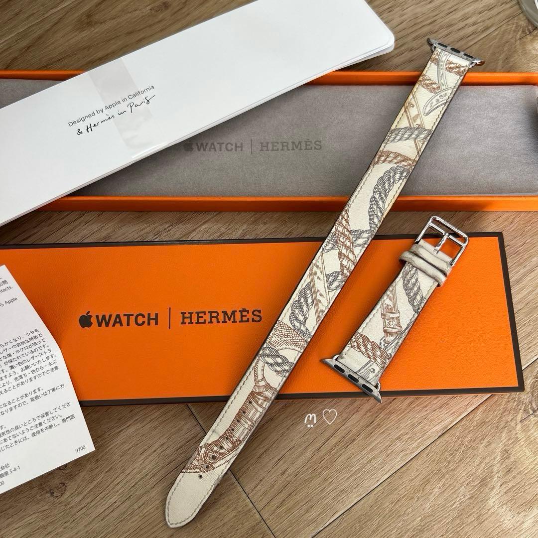 エルメス　ドゥブルトゥールレザーストラップ　アップルウォッチ替えベルト　バンド