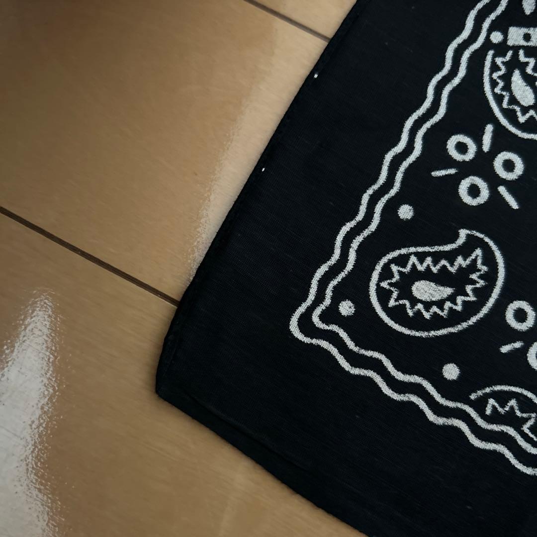 60's バンダナ クッキー柄　ブラック！デッドストック！