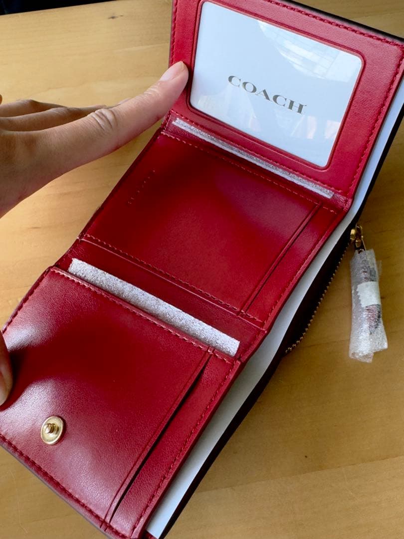 【新品！】COACH / コーチ 財布 ブラウン×レッド： 7331 IMRVQ