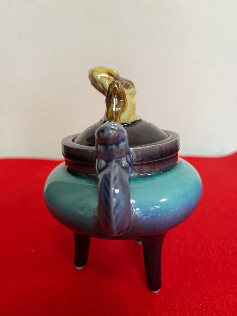 【特価】人間国宝 三代 徳田八十吉(正彦銘) 彩釉 香炉 管理T276