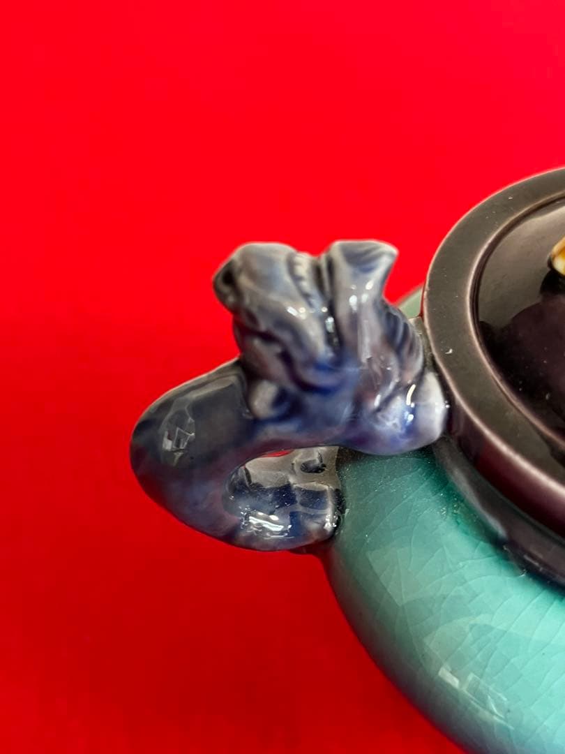 【特価】人間国宝 三代 徳田八十吉(正彦銘) 彩釉 香炉 管理T276