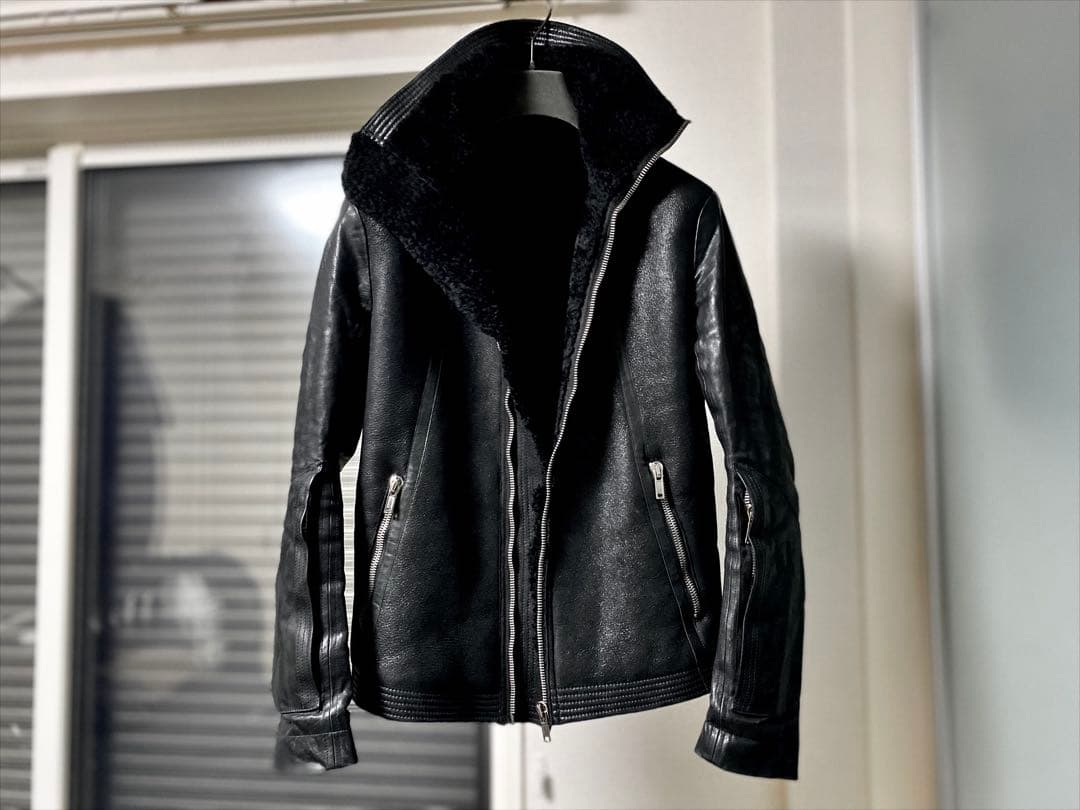 ジャケット・アウター Rick Owens mouton leather jacket drkshdw