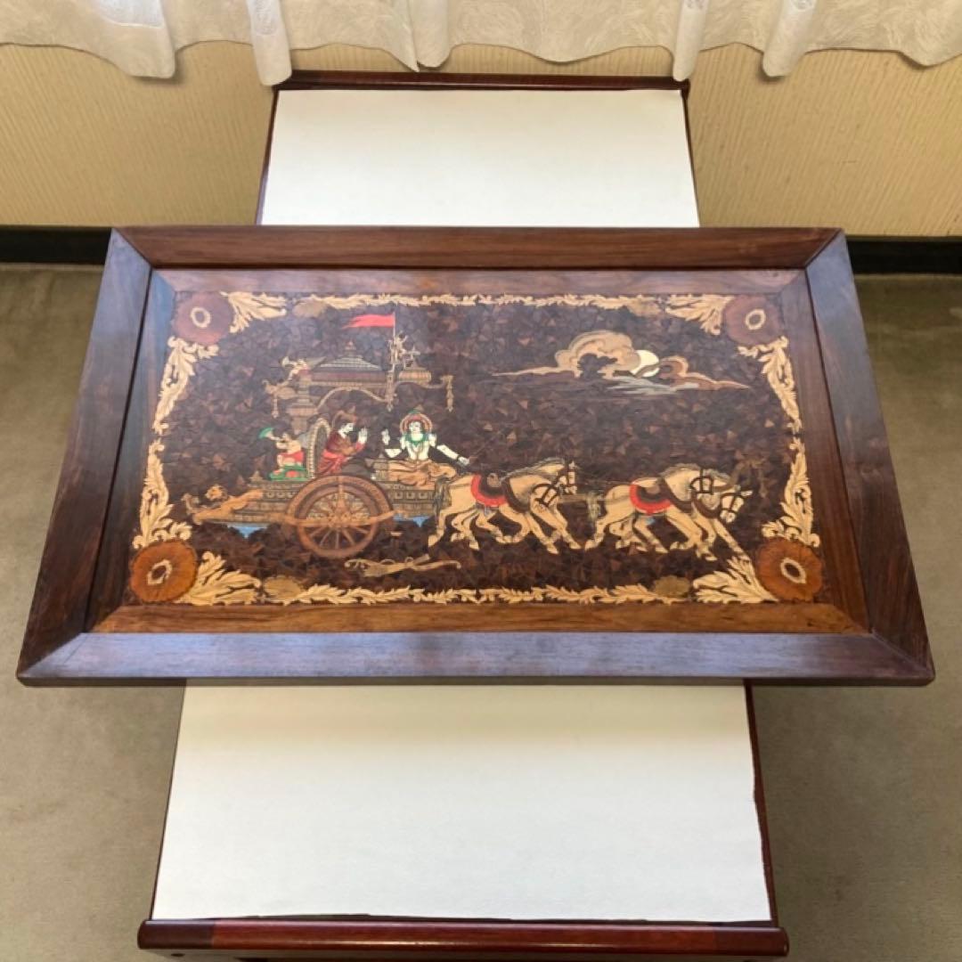 木製 壁掛け 象嵌細工 寄木 彫刻 工芸品 大型 パネル 芸術 アート レトロ