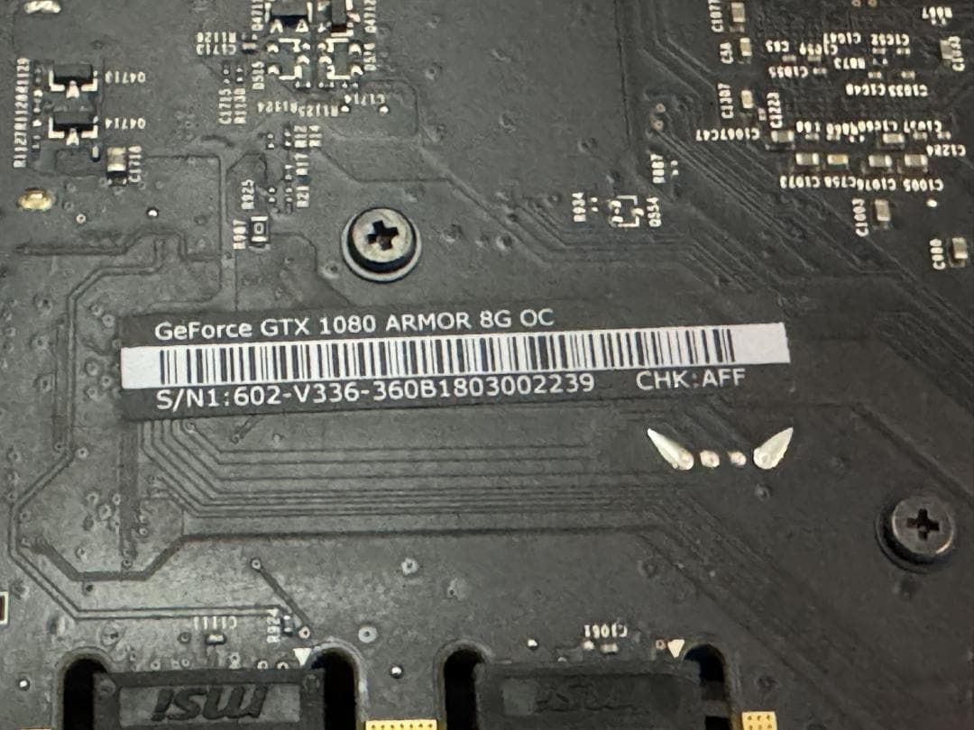 グラフィックボード・グラボ・ビデオカード MSI GeForce GTX 1080 ARMOR 8G OC