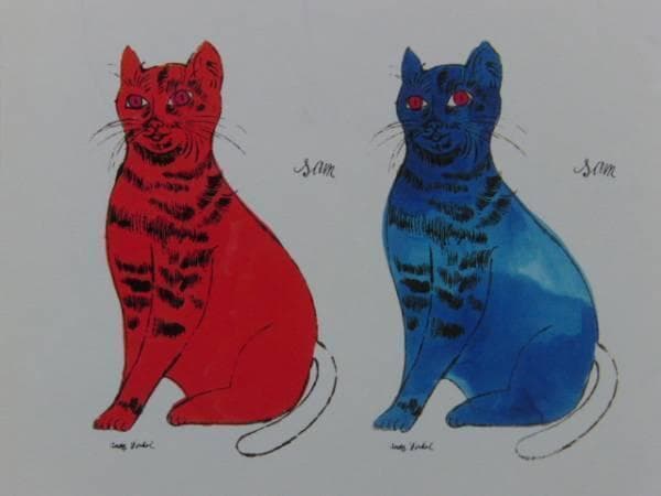 アンディ・ウォーホル、猫6B、超希少画集画、美品、新品額装付
