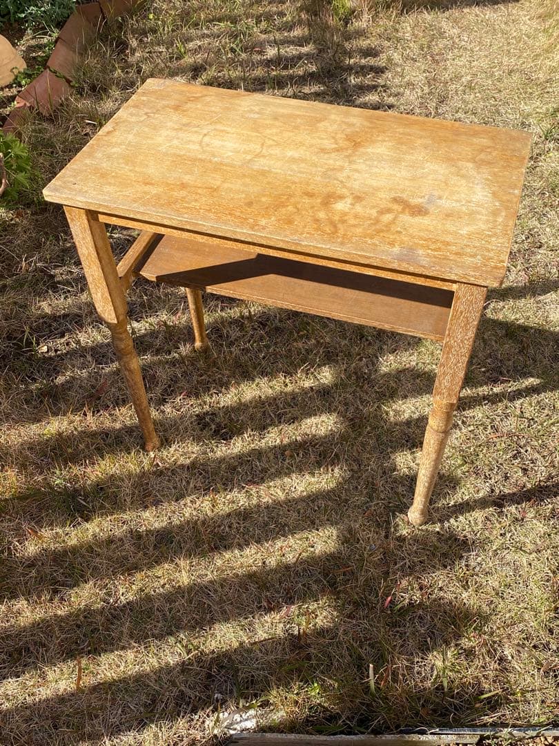 フレンチアンティークテーブル　ナチュラル　古道具　シャビー　70'sヴィンテージ