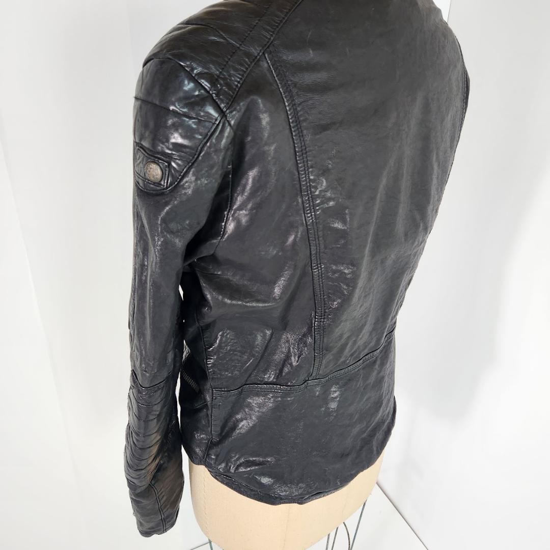 DIESEL ディーゼル シングルライダース ブラック Sサイズ シープレザー