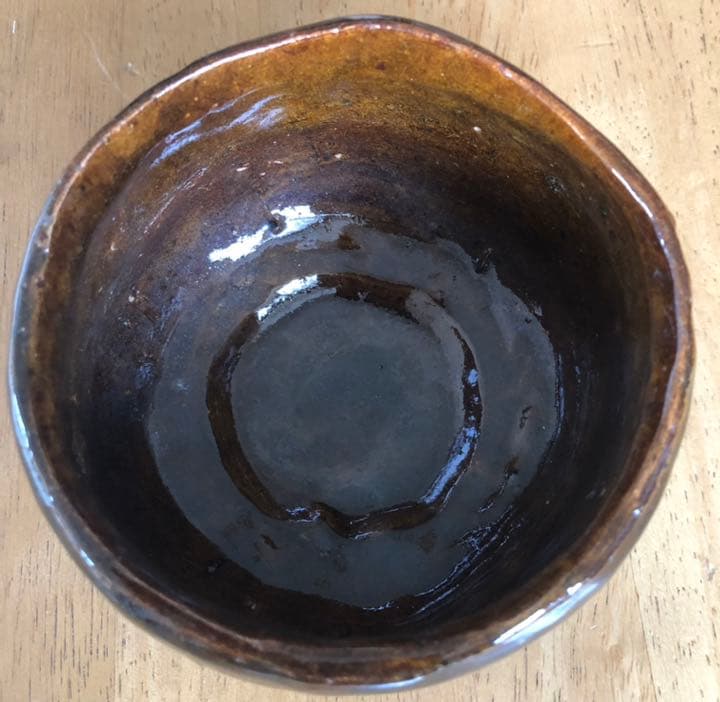 10代 大樋長左衛門 飴釉茶碗 傷無しの完品です