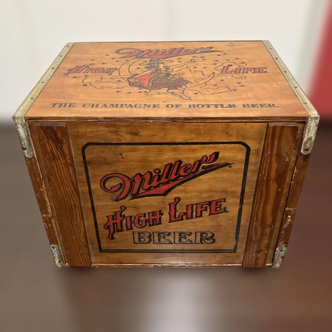 アメリカ　ビンテージ　木箱　ミラーライト ビール