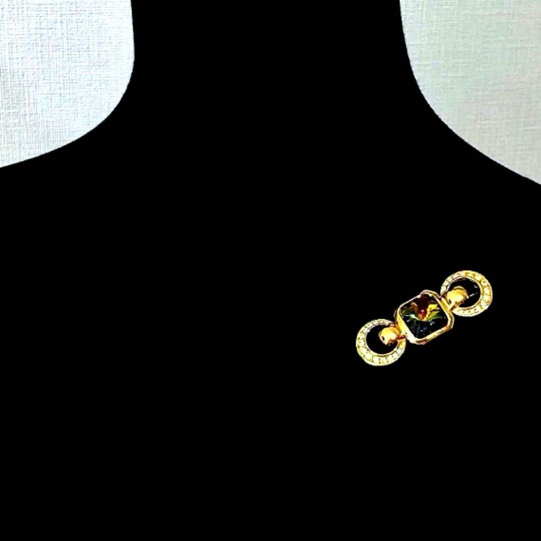 Christian Dior クリスチャン ディオール ラインストーン ブローチ