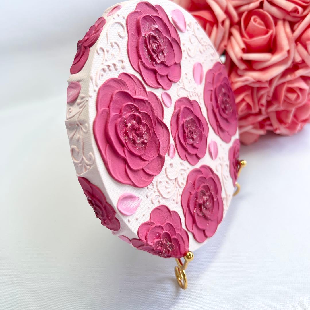 melia テクスチャーアート　絵画　インテリアアート　花　立体　絵　　花の絵