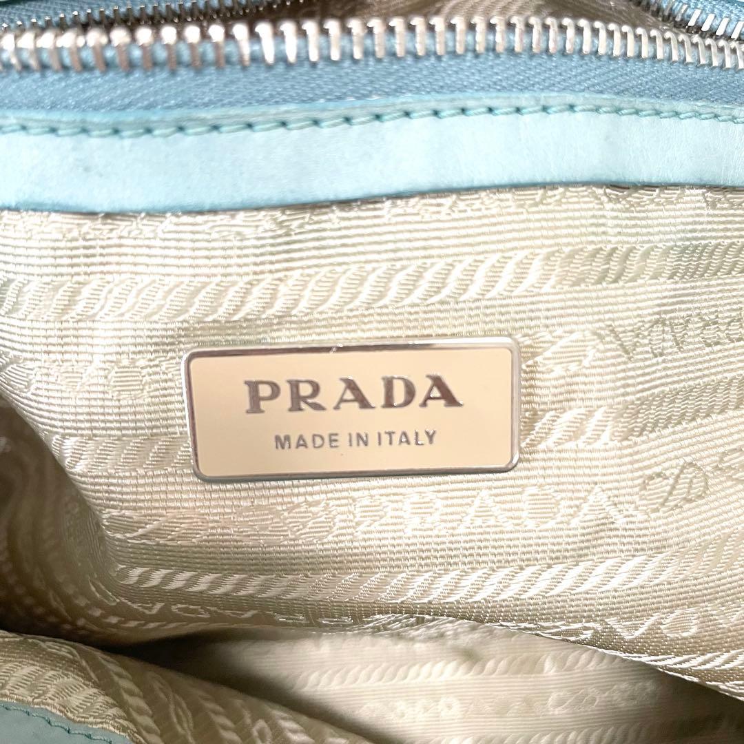 【極希少★】プラダ ハンドバッグ アニス ポコノ anice 三角ロゴ プレート