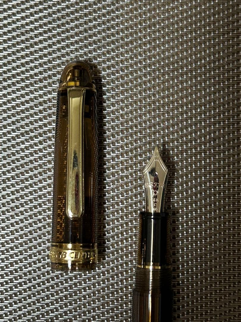 <小太刀仕様> プラチナ　センチュリー　中国限定　茶　長原幸夫氏制作　万年筆