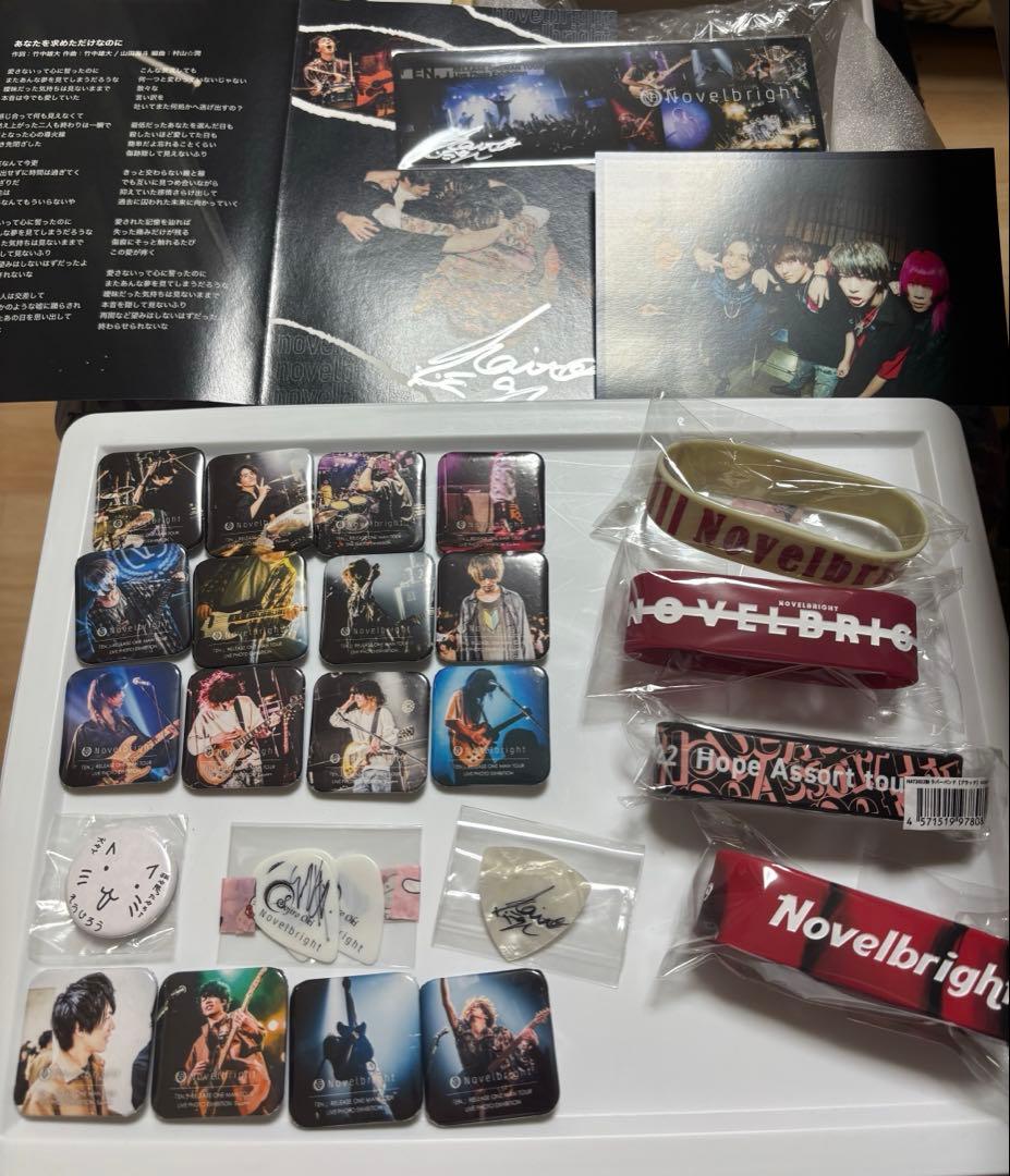 Novelbright サイン入りピック 缶バッジ グッズ 圭吾 海斗 ねぎ 聡
