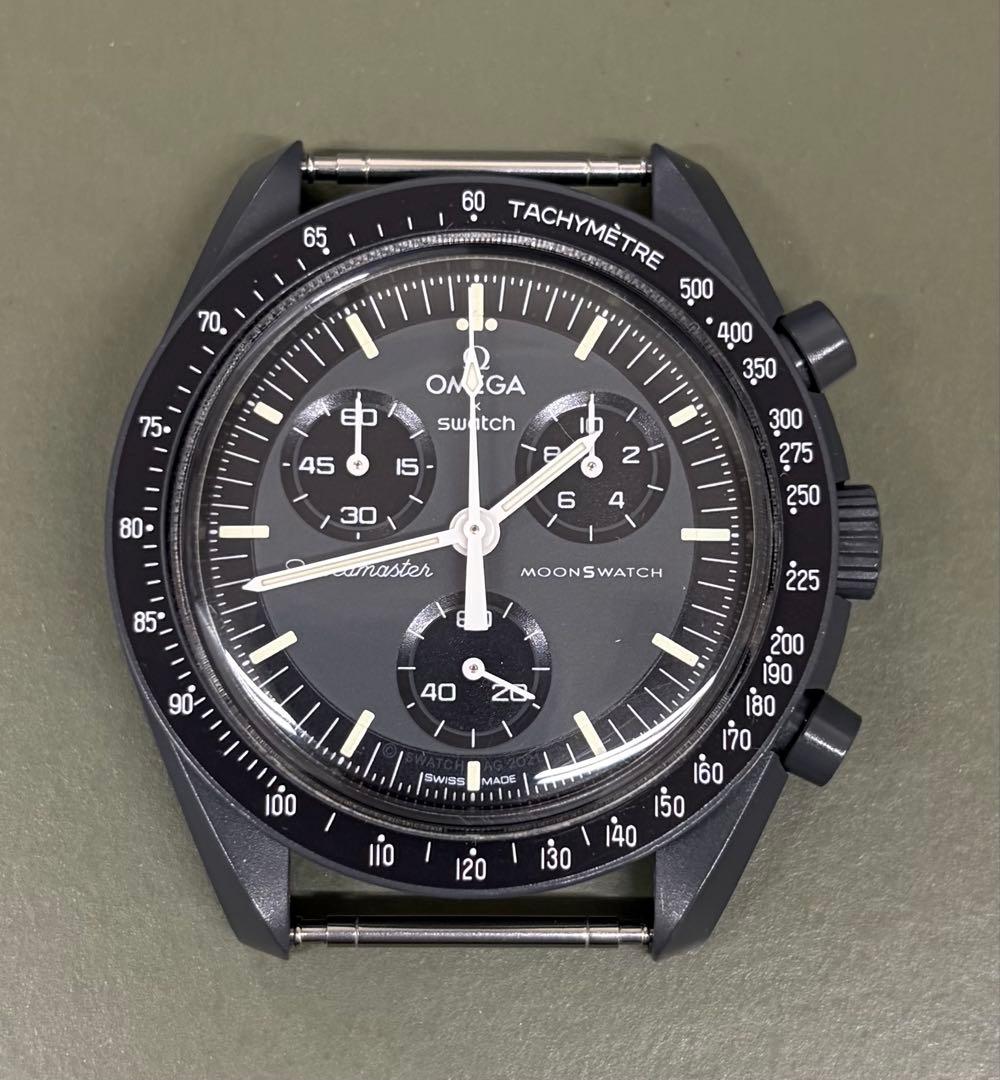 オメガ × スウォッチ マーキュリー (純正ブラックのベルトは未使用)