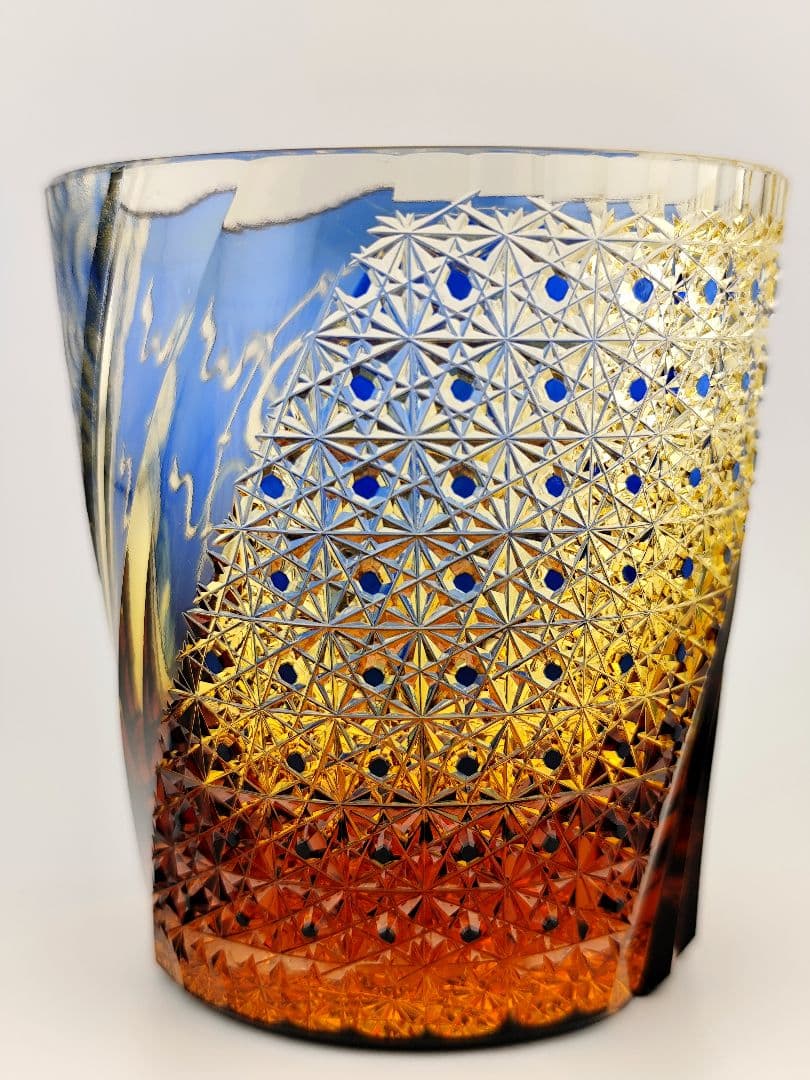 最上位作☆但野英芳☆江戸切子『雷神』ロックグラス（切子 江戸切子 薩摩切子）