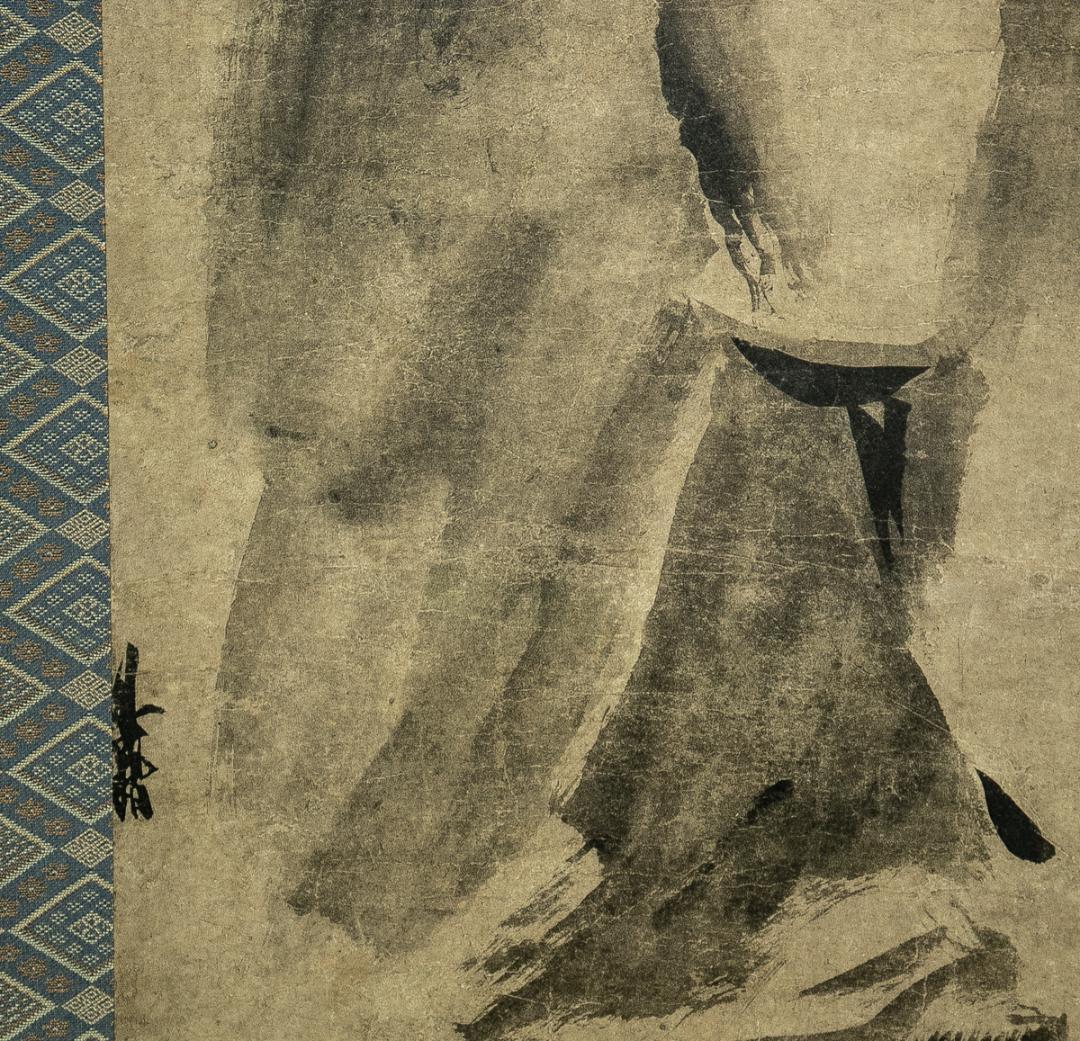 掛軸-1689　宋　梁楷　溌墨仙人図　二玄社　印刷工芸作品　国立故宮博物館