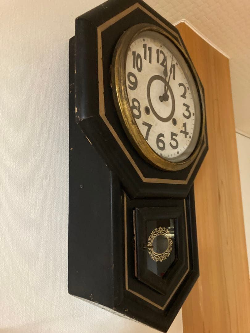 昭和レトロ SEIKOSHAゼンマイ式振り子時計 稼働品①