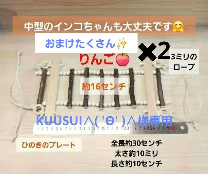 11　ロング　自然素材　ウッドクライミング　インコ　ガジガジバードトイ