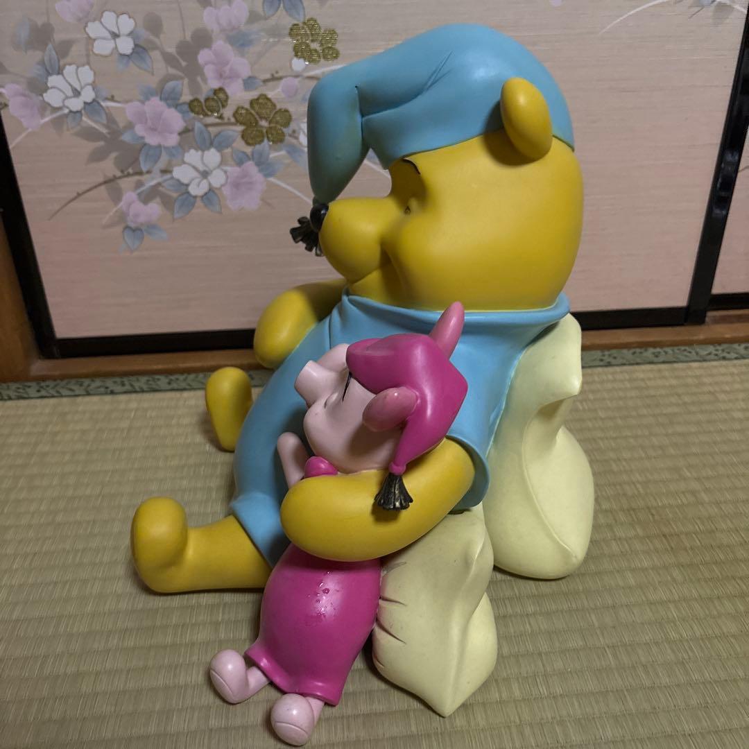 希少　ディズニー くまのプーさん＆ピグレット レトロ　アンティーク　陶器　 置物