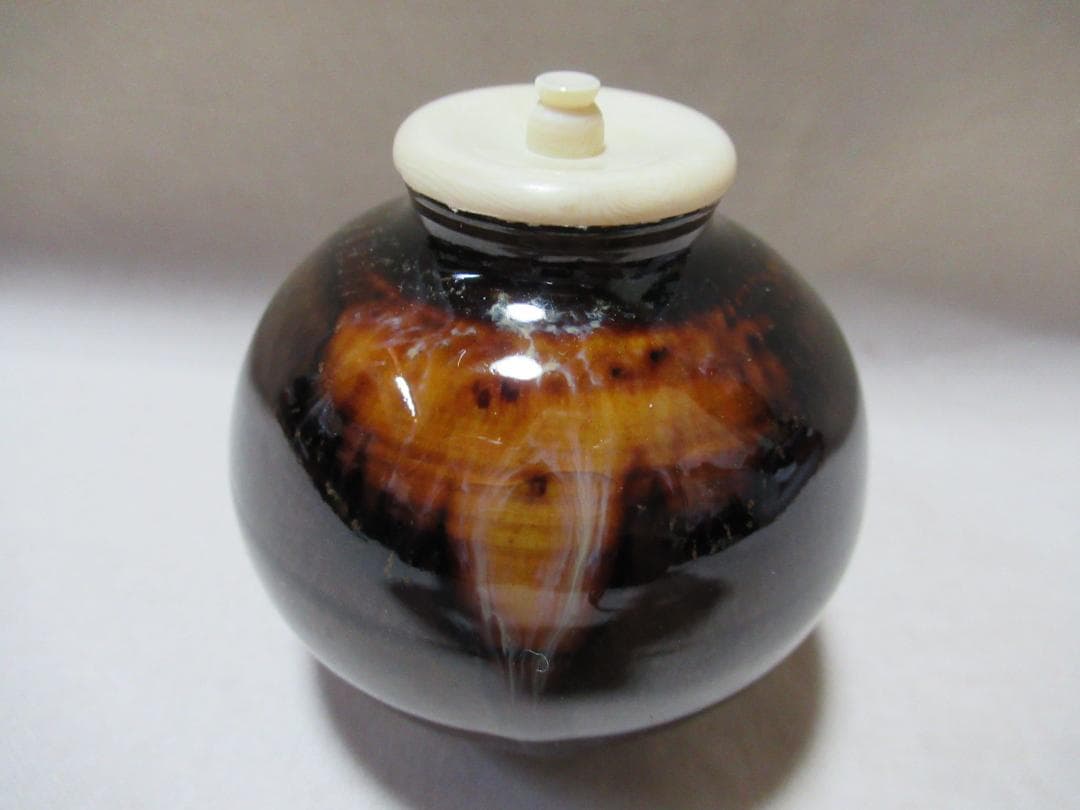 洛東桶谷定一作　文琳　茶入　共箱