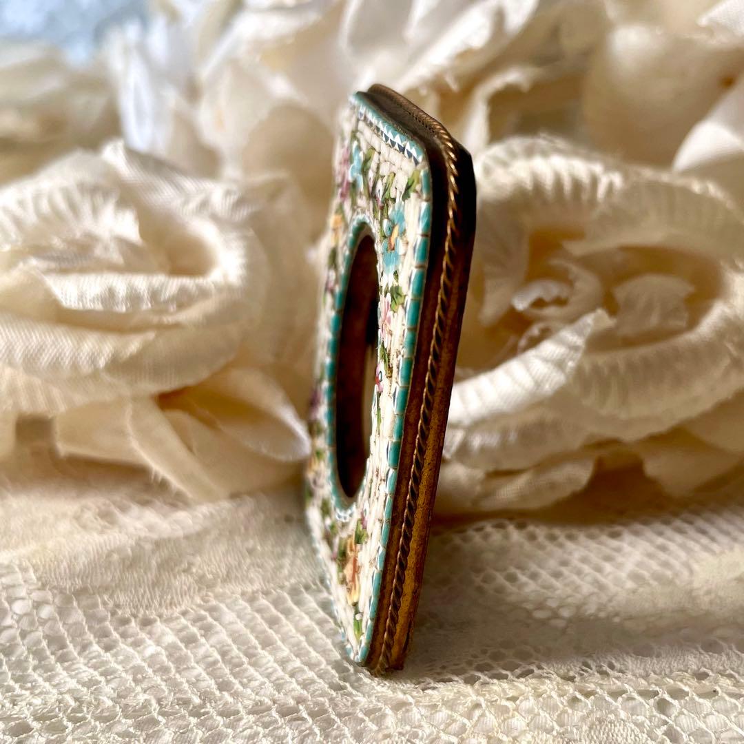 マイクロモザイクミニフレーム　イタリアアンティーク 検:フランスアンティーク