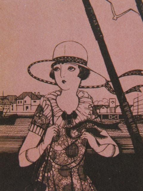 蕗谷虹児、【旅の画信　上海】、美人画、希少な画集より