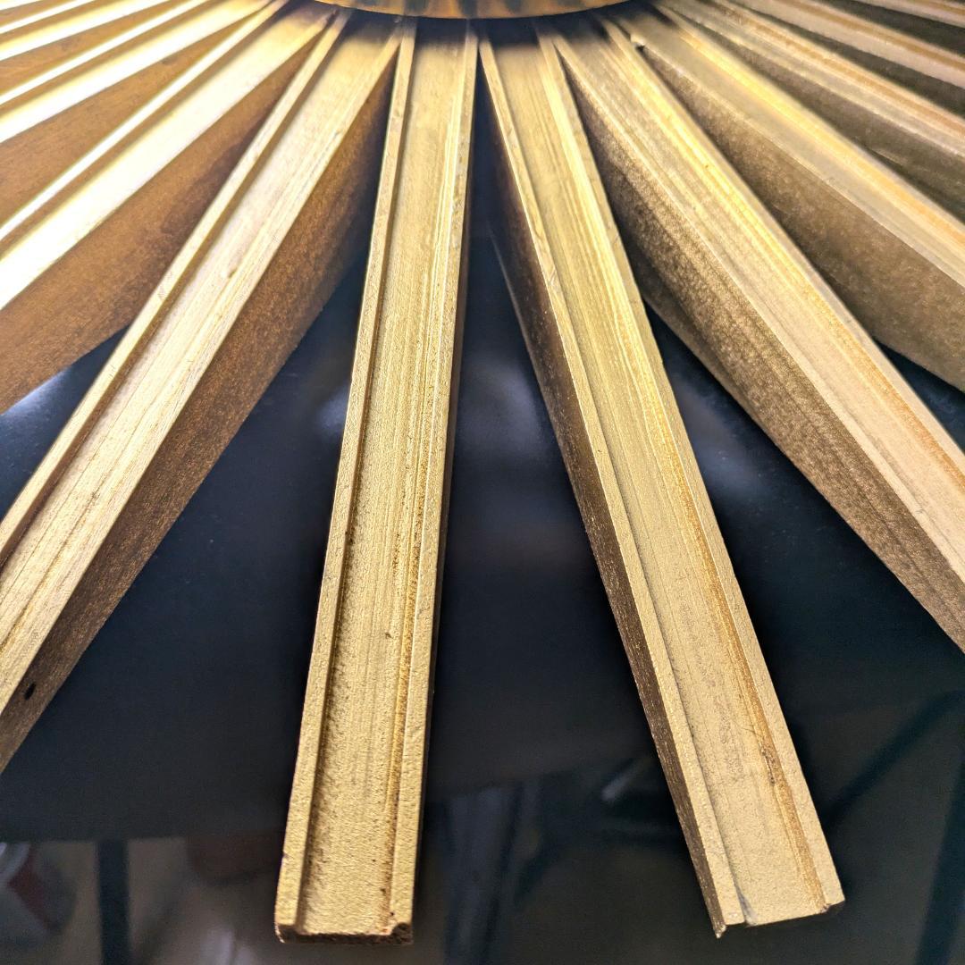 USA Artco社 木製サンバースト 金色 手巻掛時計 58cm ビンテージ